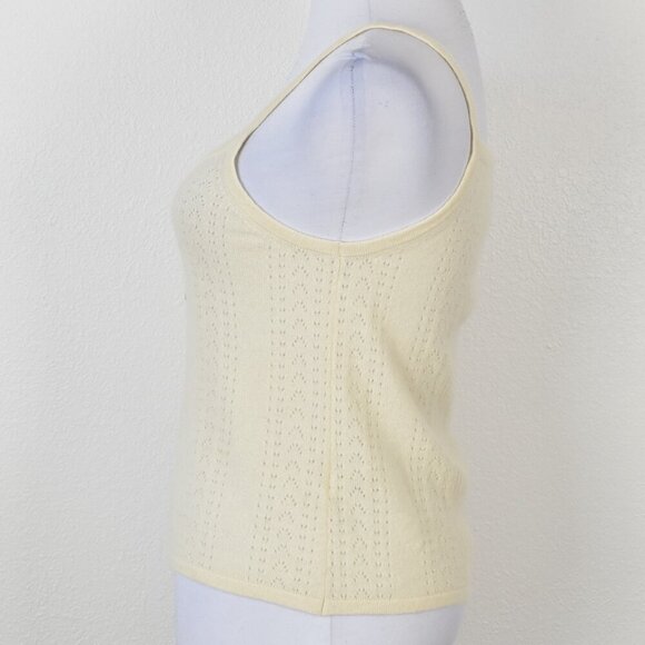 La Ligne Camille Pointelle-knit Cashmere Tank - S - Picture 4 of 9